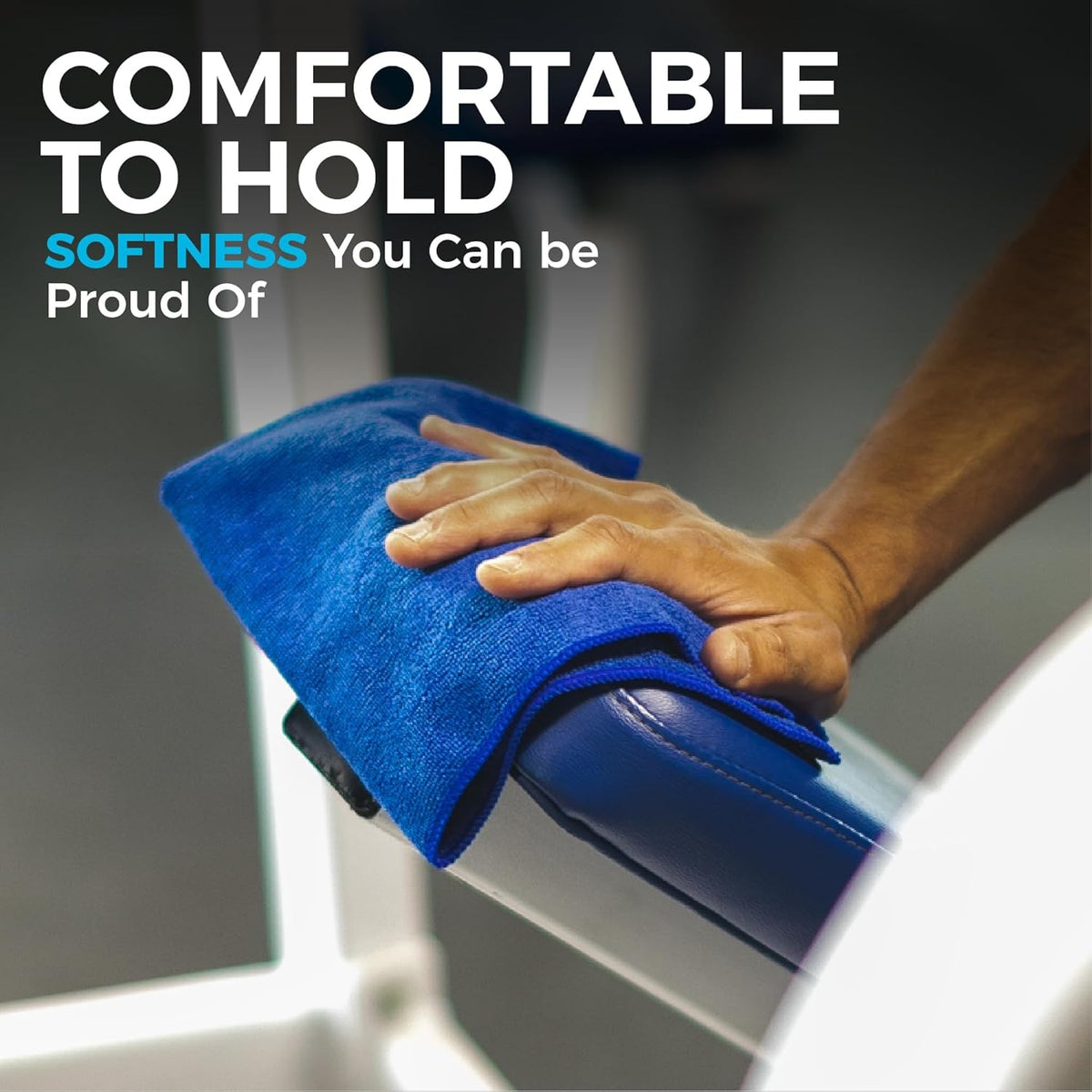 The Rag Company - All-Purpose Microfiber Terry Cleaning Towels - Commercial Grade, Highly Absorbent, Lint-Free, Streak-Free, Kitchens, Bathrooms, Offices, 300gsm, 14in x 14in, Royal Blue (12-Pack)