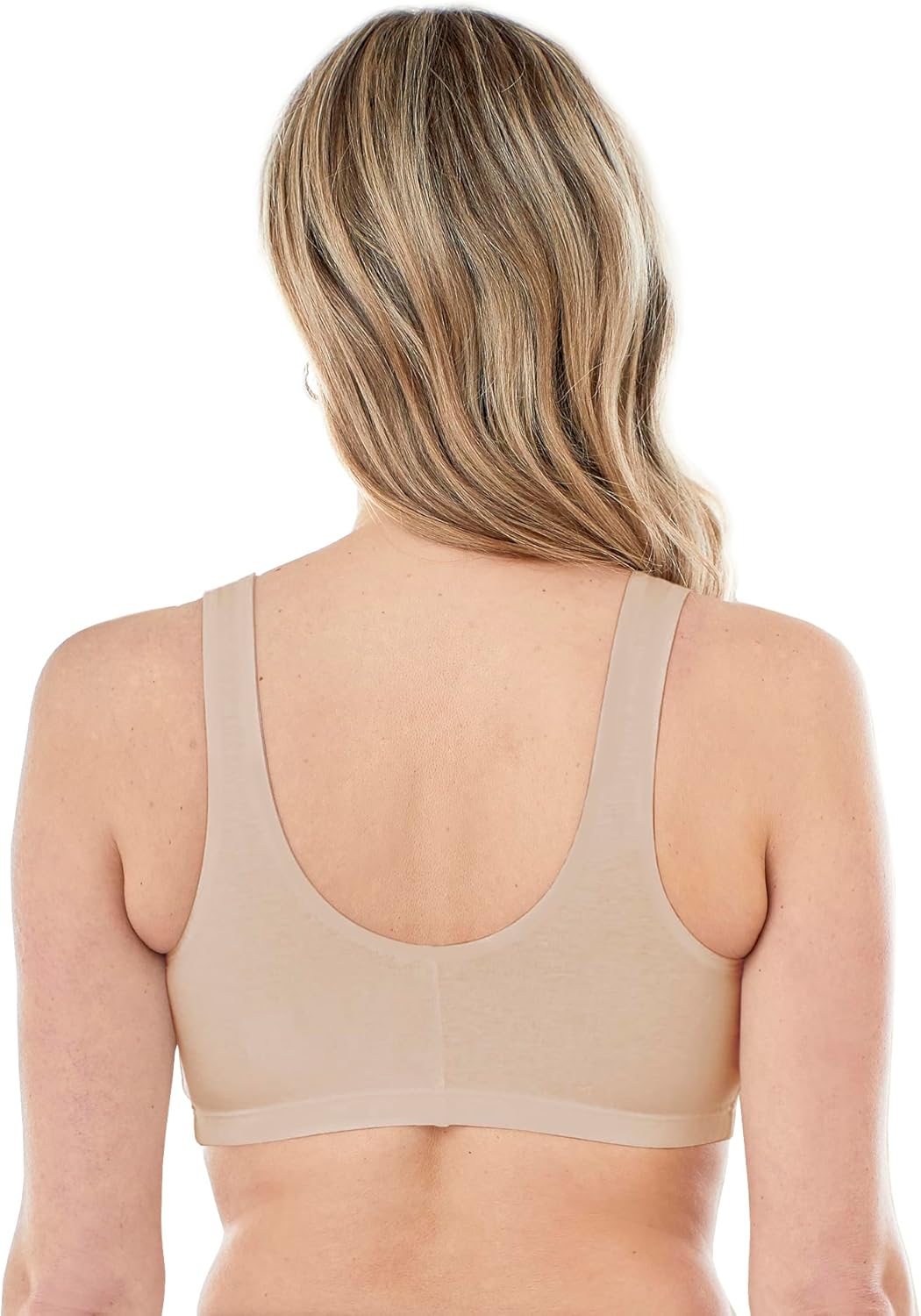 Bestform Wireless Cotton Stretch Sports Bra - Comfortable Unlined Design with Front Closure