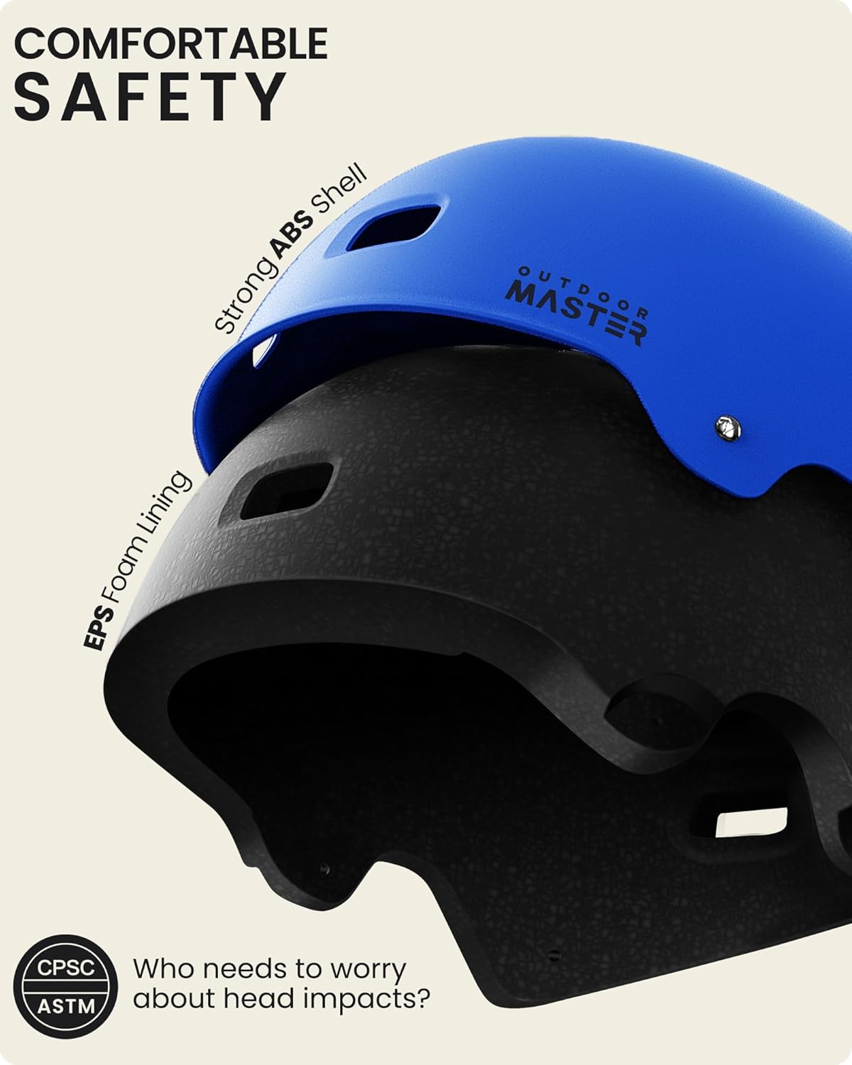 OutdoorMaster Skateboard Cycling Helmet - Multi-Sport Safety with Removable Liners | Kids, Youth & Adults