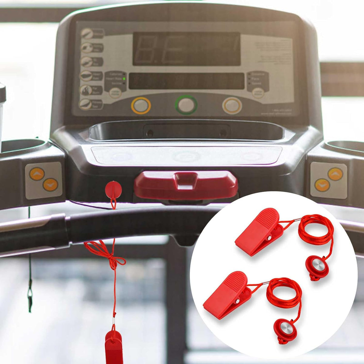 Universal Treadmill Safety Key - 2pcs Magnetic Replacement Switch for Emergency Stop | Compatible with Most Treadmills