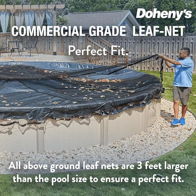 Doheny’s Professional Grade Leaf Nets for Above Ground Pools – 16' x 32' Oval – Makes Clean-Ups Fast – Lightweight, Versatile & Durable – Keeps Leaves Out