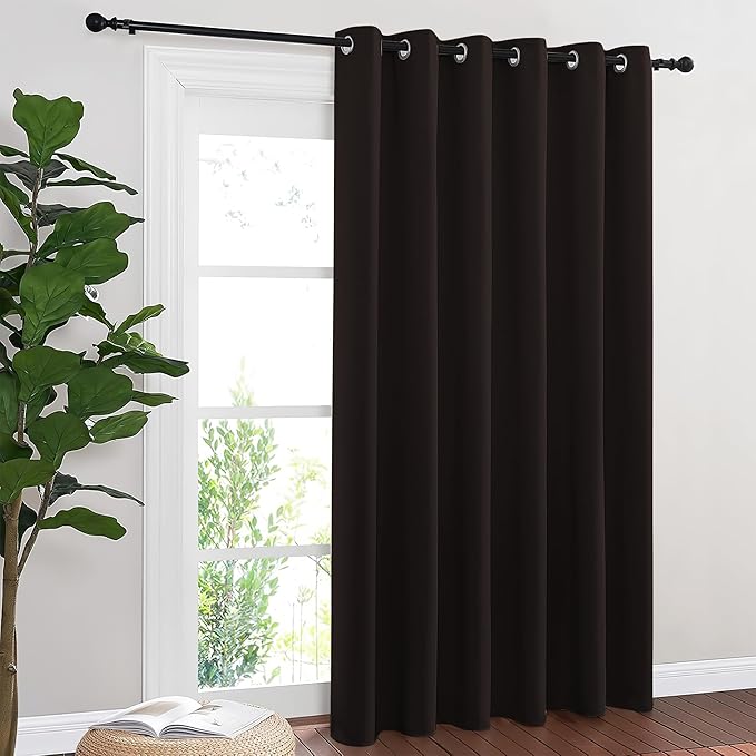NICETOWN Blackout Sliding Door Curtains 84 Inch Length, Extra Wide Room Divider