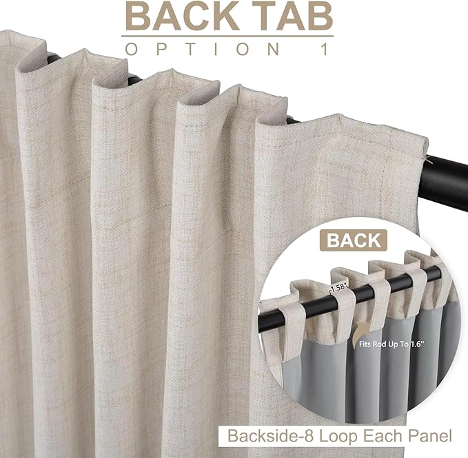 100% Blackout Shield Linen Blackout Curtains
