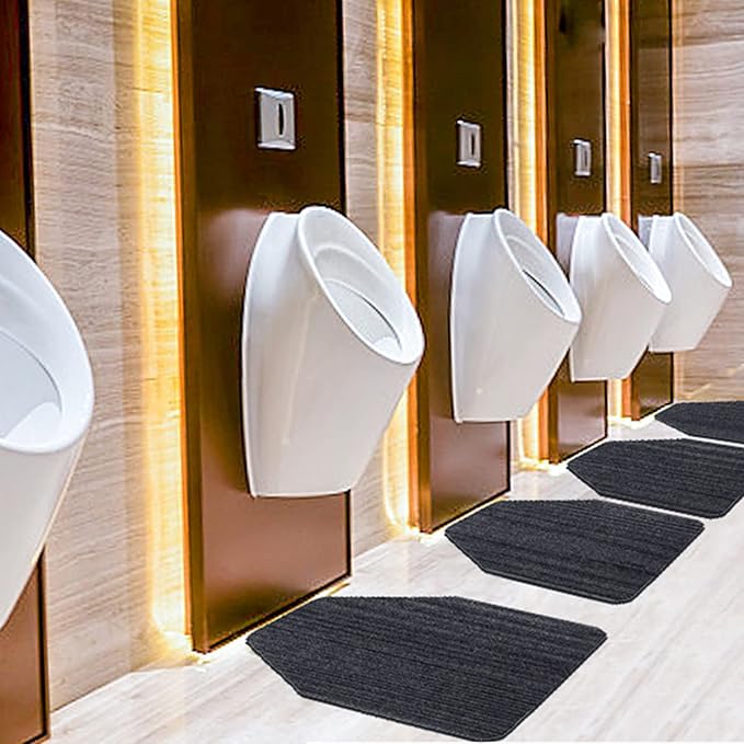 Restroom Non-Slip Urinal Floor Mats, Water Absorption Urinal Mat Bathroom Urinal Floor Pads, Reusable/Washable Toilet Floor Mat, Commercial and Residential Floor Protection Urinal Pee Pad