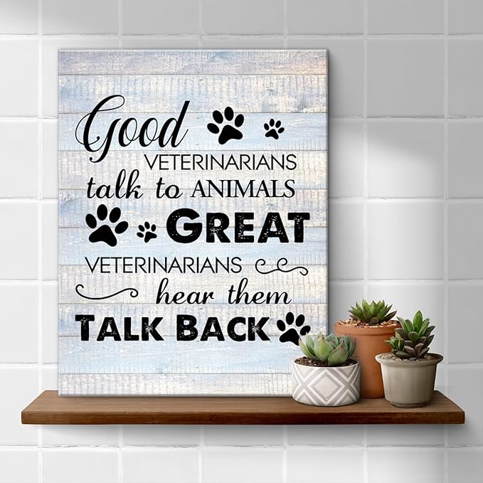 Funny Veterinarian Gifts Farmhouse Dog Canvas Wall Art Decor Veterinary Vet Gift