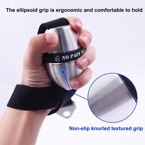 Aluminum Alloy Elliptical Wrist Ball Trainer for Arm Wrestling and Grip Strength-Durable Wrist and Forearm Exerciser with Non-Slip Grip for Strength Training, Pronation, Supination, and Rehabilitation