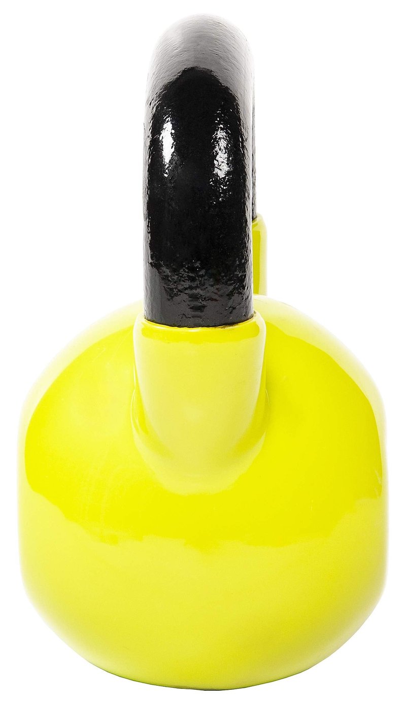 Fitvids All-Purpose Color Vinyl Coated Kettlebell, 5-50 Pounds, Yellow