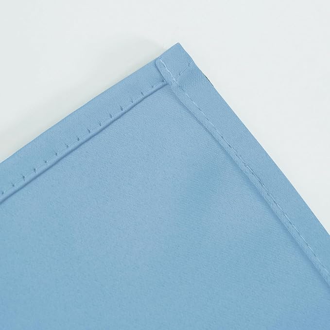 LEMOMO Blackout Curtains 66 x 54 Inch Long Sky Blue Curtains Set of 2 Panels