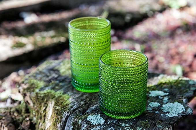 Fortessa Jupiter Beaded Hobnail Glass, 10 Ounce Double Old Fashioned (Set of 6), Clear