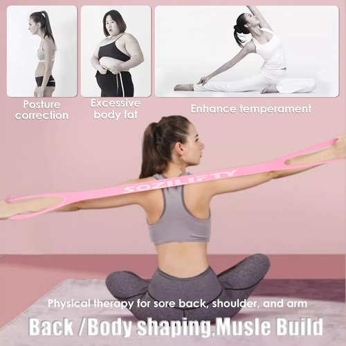 Figure 8 Resistance Band - Upgraded Elastic Stretch Bands with Storage Bag for Yoga & Pilates Workouts
