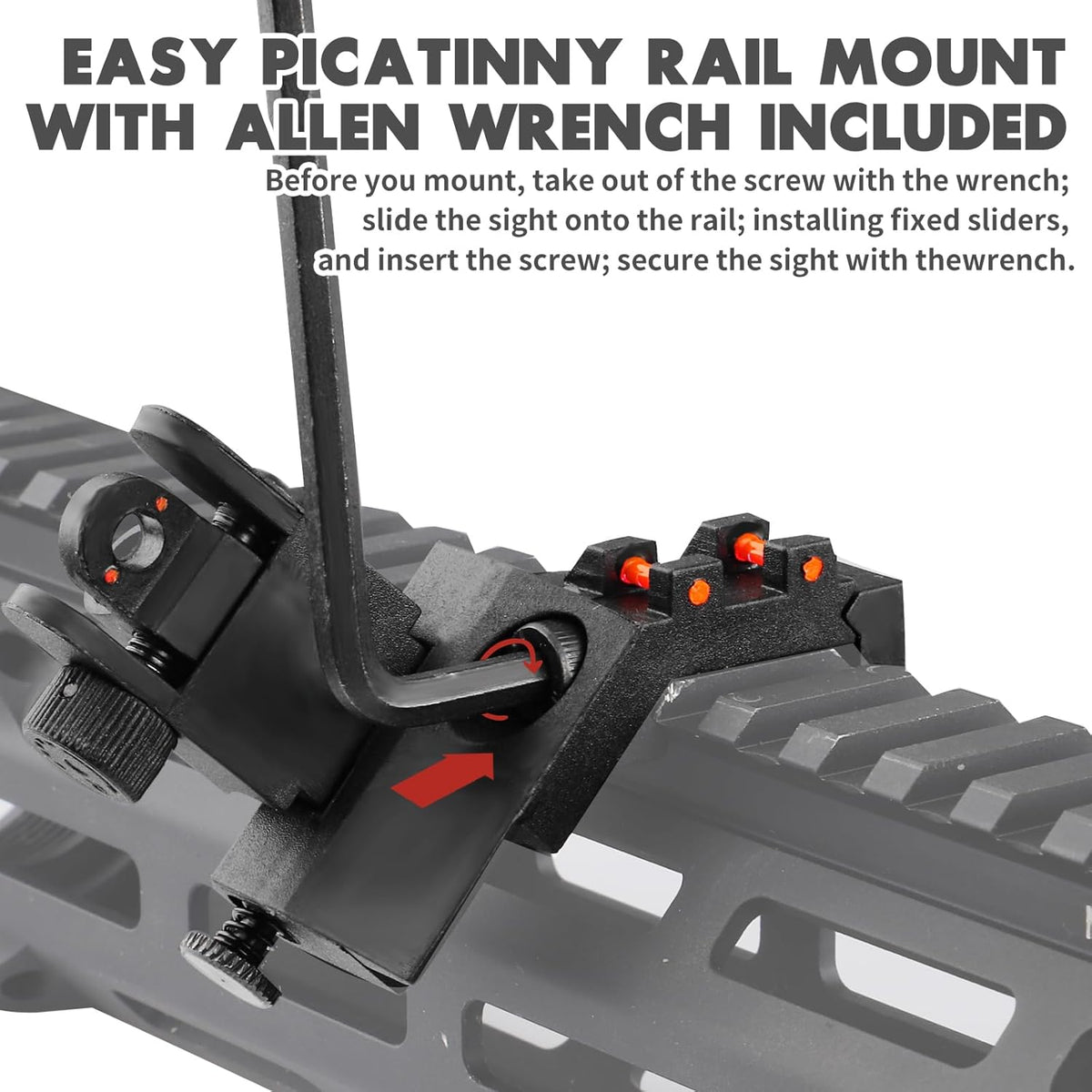 ZBULAR 45-Degree Offset Fiber Optic Sights - Enhanced Accuracy & Quick Target Acquisition