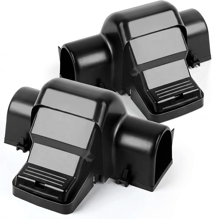 Rat and Chipmunk Traps. Prevents Accidental Triggering with Dual Tunneled Design. Covered Snap Traps for Humane Kill, Reusable, Pest Control for Rats,Outdoor Indoor & Use 2 Pack