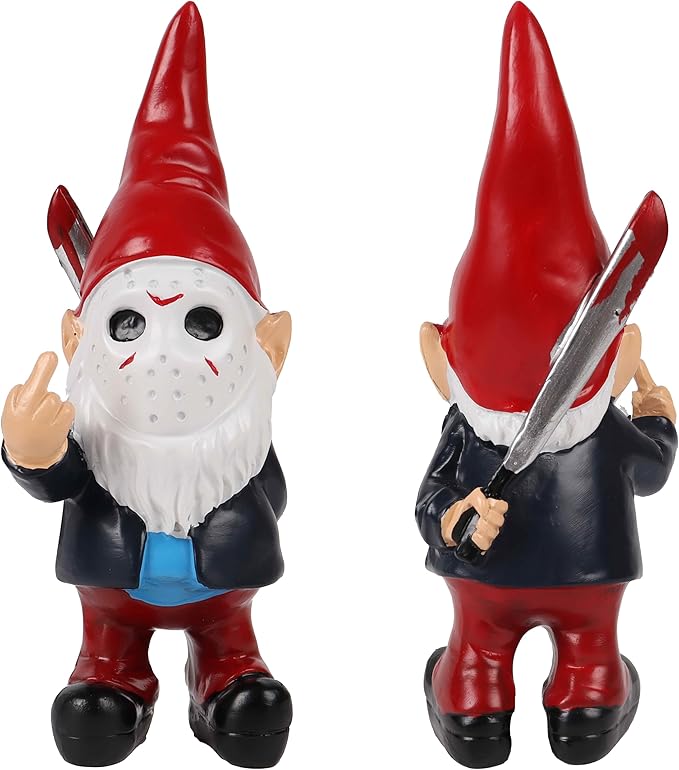 Horror Decor Halloween Decorations Indoor Garden Gnome Garden Statue Home Décor (Red Finger)