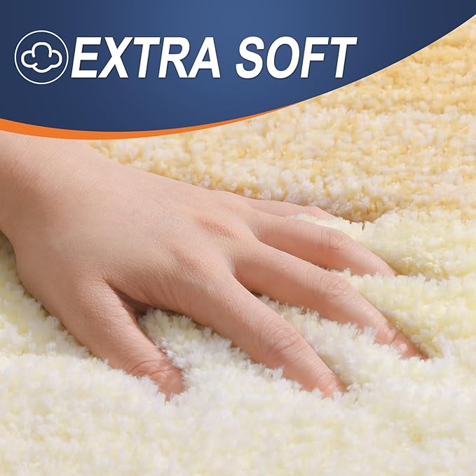OLANLY Bathroom Rugs Mat 59x20, Extra Soft Absorbent Microfiber Bath Rug, Rubber Backing, Quick Dry, Machine Washable Bath Mats for Bathroom Floor, Tub and Shower, Home Decor Accessories, Light Yellow