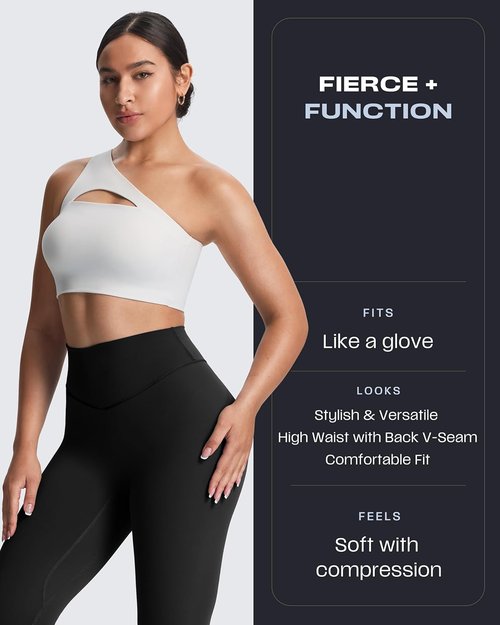Aoxjox High Waisted Workout Leggings for Women Tummy Control Buttery Soft Yoga Metamorph Deep V Pants 26"