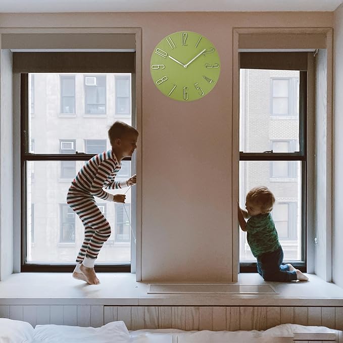 Wall Clock, Silent Clock, Wall Clocks Battery Operated， 12 inch Modern Wall