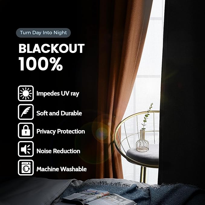 SimpleHome 100% Blackout Curtains
