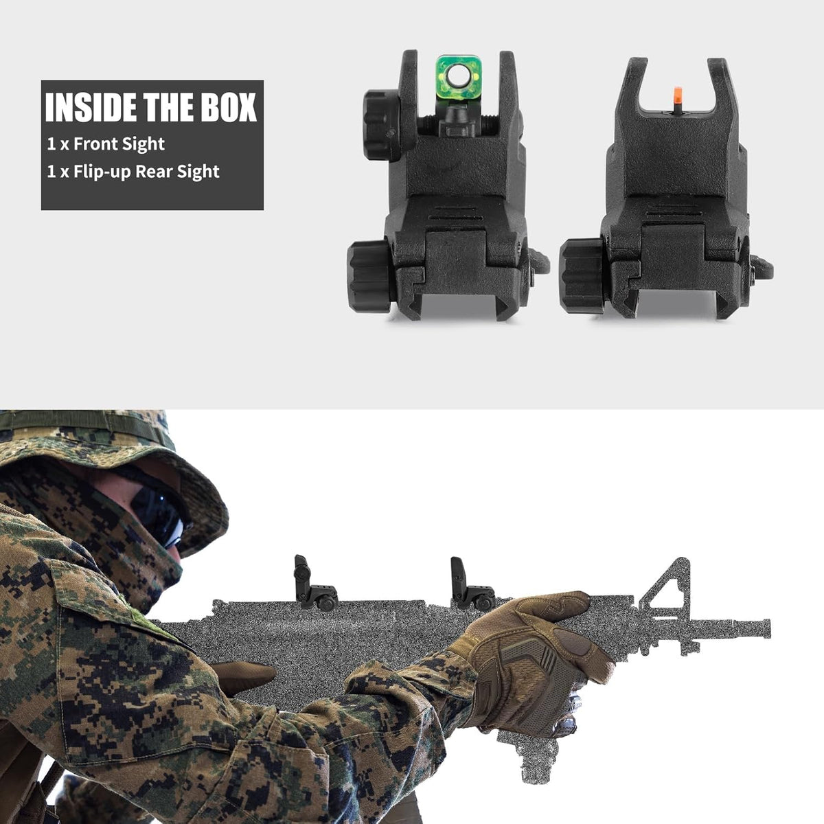 Skiennix Flip Up Sight - Lightweight Front and Rear Sights for Enhanced Accuracy