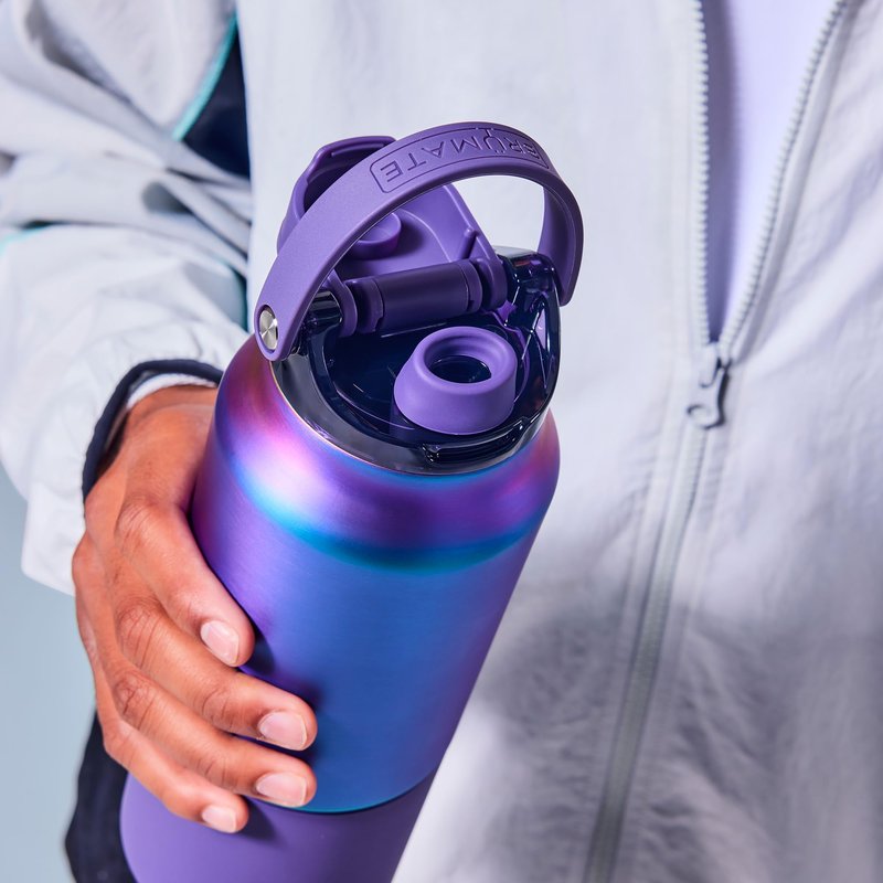 BrüMate Rise 35oz Water Bottle With 100% Leakproof Covered Silicone Straw | Insulated Stainless Steel Water Bottle With Removable Straw | Fast Flow | Soft Sip Silicone Spout | BPA-Free (Prickly Pear)