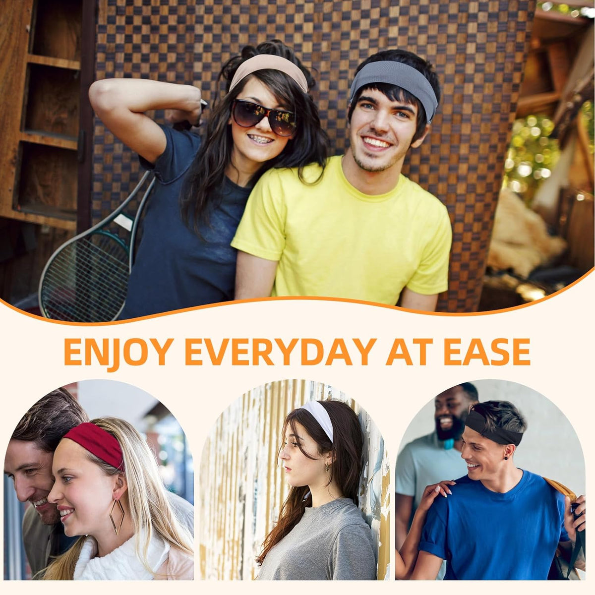 Skiennix 8PCS Non-Slip Sports Headbands - Soft, Elastic, Sweat-Absorbent for Men & Women | Summer Fashion