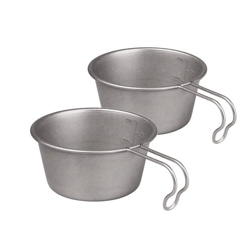 Thous Winds Stainless Steel Sierra Cups, 450ml Camping Cups, Silver