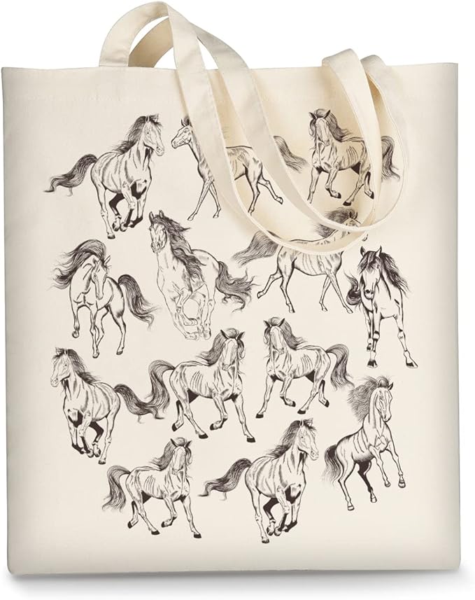 AUSVKAI Canvas Tote Bag Aesthetic for Women, Cute Reusable Cloth Cotton Bags for Shopping Beach Grocery