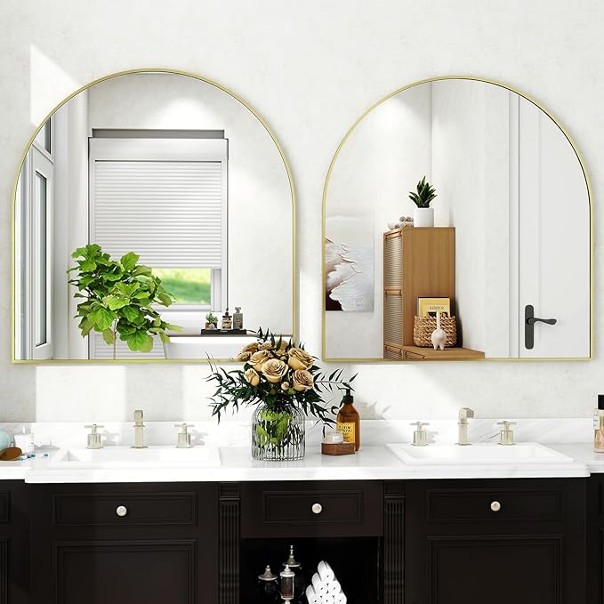 XRAMFY 31"x32" Arched Wall Mirror