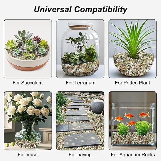 River Rocks,Landscaping Pebbles,Decorative Ornamental Pebbles,Garden Landscaping Stones,Gravel Filler for Home Decoration Flower Bed Fish Tank Plants Vases Succulents (1, Green, 5 Pounds)