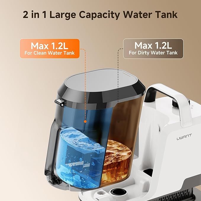 uwant Carpet Cleaner Machine 18Kpa Powerful Suction Upholstery Cleaner for Pet, Portable Carpet Cleaner with Cleaning Tools&Self-cleaning Set of 1 for Spot, Cars,Rug,Furniture