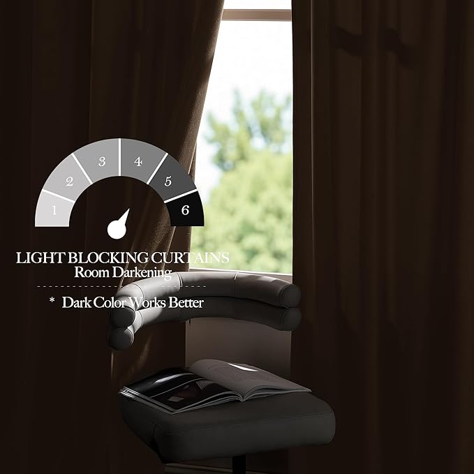 NICETOWN Beige Velvet Room Darkening Curtains, Home Decor Light Blocking