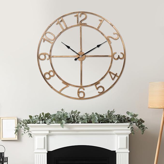 Large Wall Clock for Living Room Decor–40 Inch Silent Non-Ticking Modern