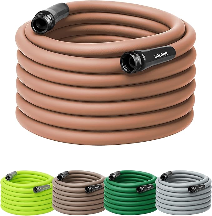 Flexzilla Colors Garden Hose 5/8 in. x 75 ft., Lightweight All-Weather Water Hose, Durable and Flexible, Leak-Free Connections, Red Clay