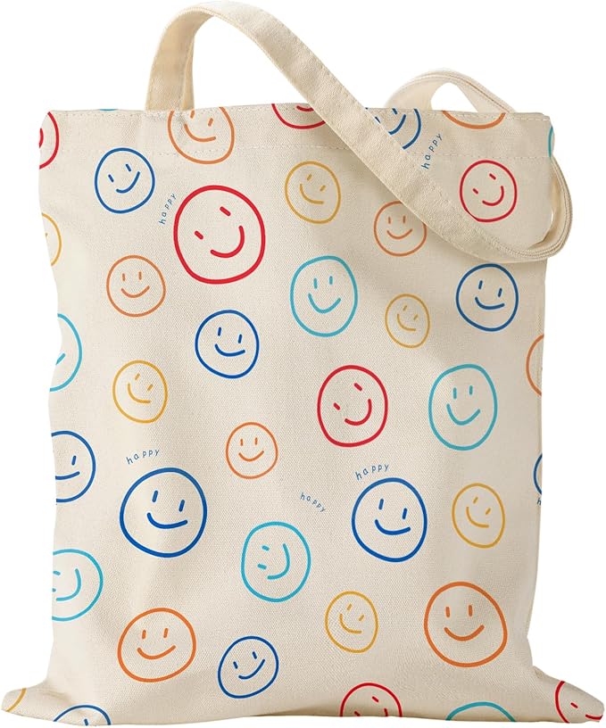Miss Adola Aesthetic Canvas Tote Bag for Women - Sturdy Cloth Cotton Totes Bag with Pattern Shoulder Bag
