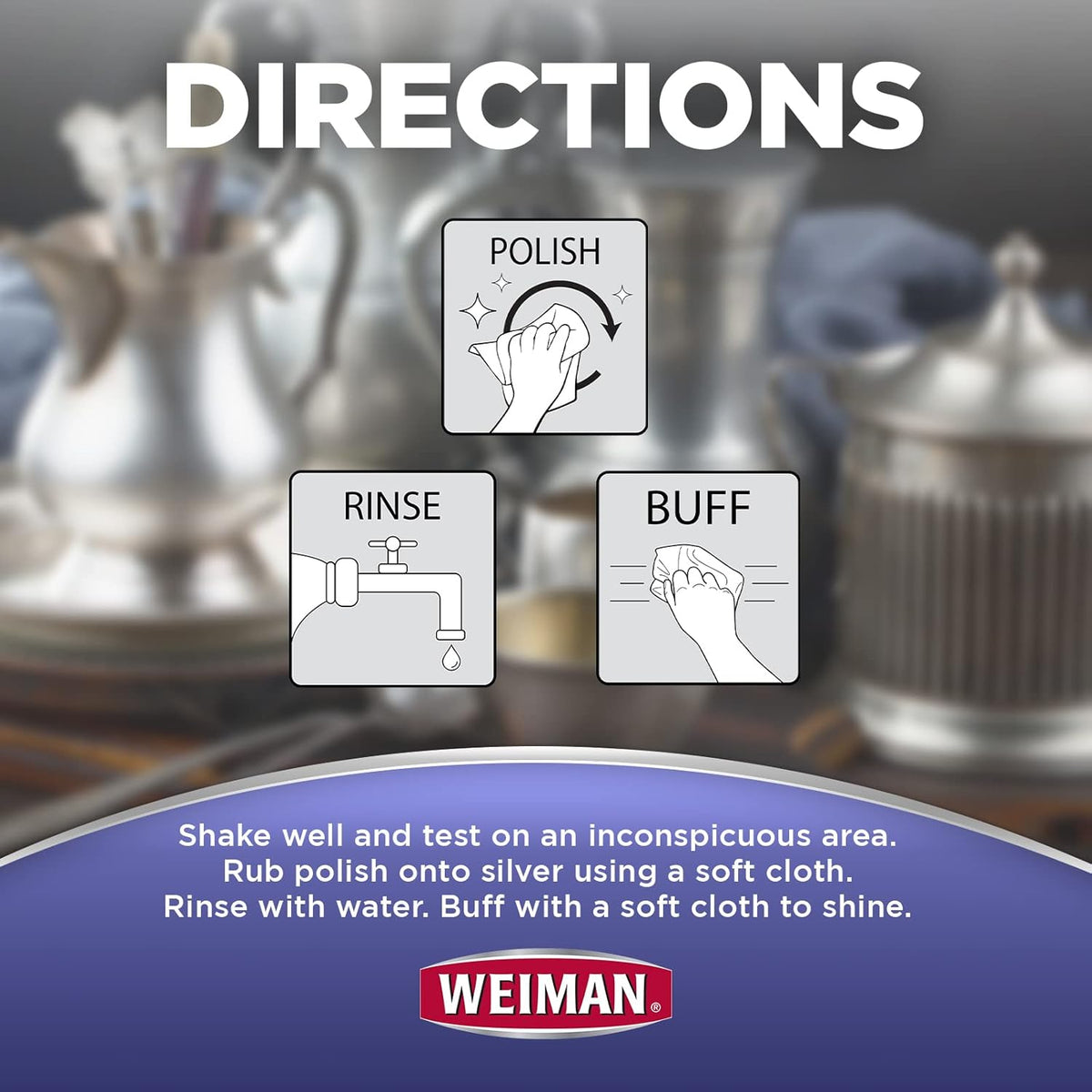 Weiman Silver Polish, 8 ounce Bottles, pack of 2