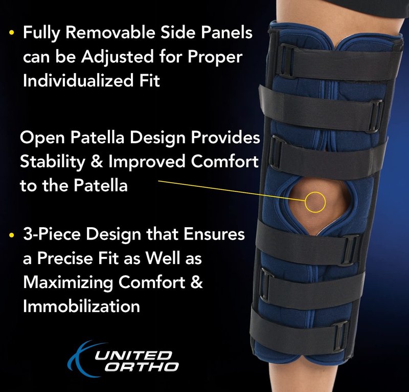 United Ortho 61016 3-Panel Knee Immobilizer, 16" Size