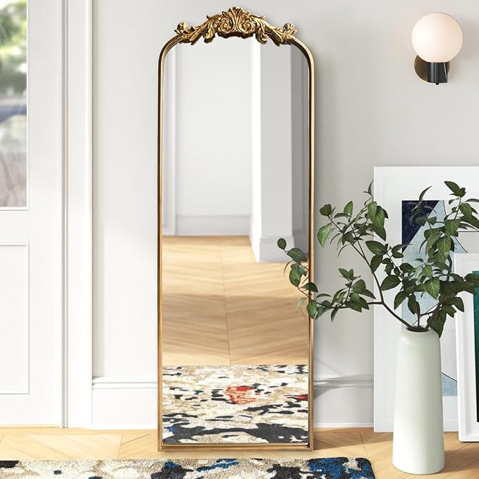 HQiJun Full Length Wall Mirror Decorative Full Body Mirrors Traditional Antique
