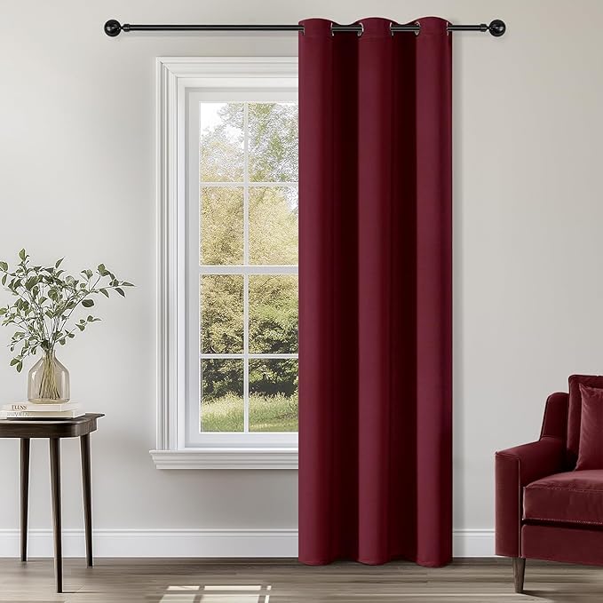 ChrisDowa Burgundyout Curtains 72 inches Long