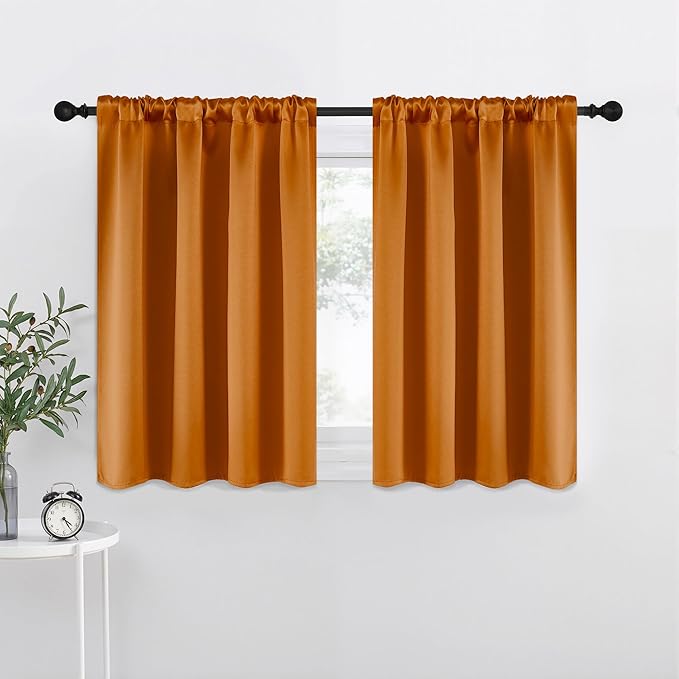 NICETOWN Room Darkening Cafe Satin Curtains