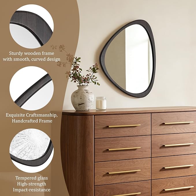 WallBeyond Asymmetrical Mirror, Irregular Wall Mirror, Wall Mirrors Decorative
