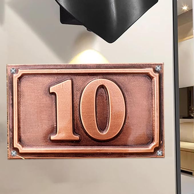 Address Signs for Houses Yard Personalized Copper metal Vertical Address Plaque House Number for Outside Modern Address Sign Home Address Numbers for House