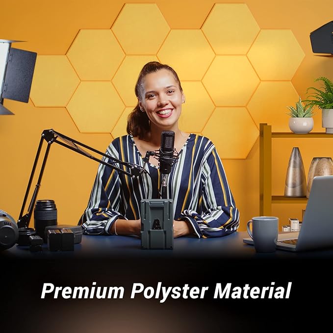 12 Pack Hexagon Acoustic Panels, TONOR 12"x 10"x 04" High Density Sound Proof
