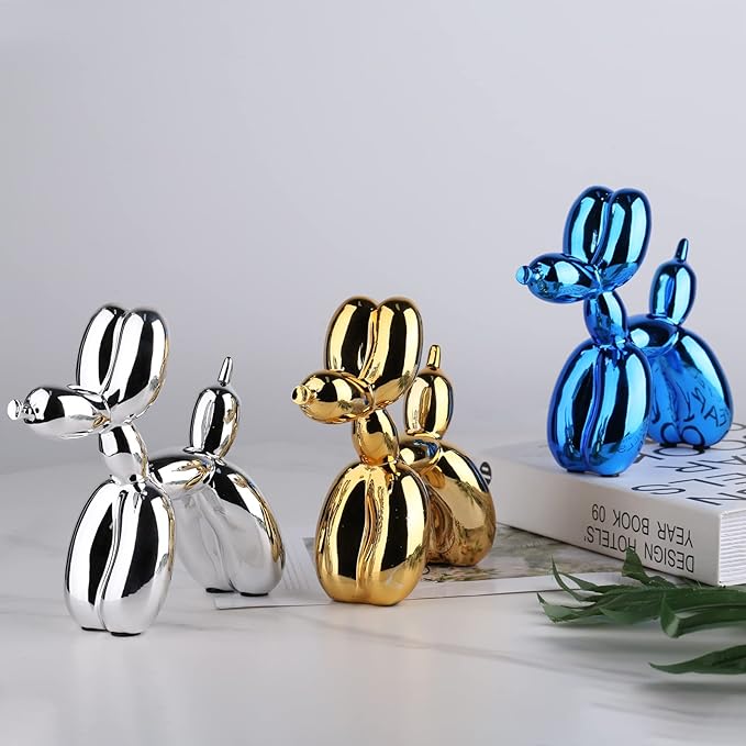 Gold Balloon Dog Decor,Gold Room Decors,Balloon Animal Preppy Room Shelf Decor,Cute Statue Home Decors,Bedroom Modern Sculpture Desk Decoration,Golden Decorations Gifts
