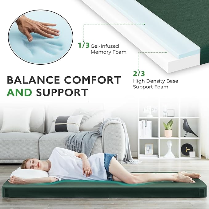 Sleeping Pad for Adults, Comfortable Thick Floor Sleeping Mats for Car Truck Tent with Removable Travel Bag
