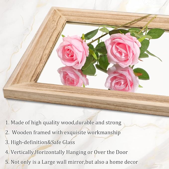 AAZZKANG Full Length Door Mirror Wooden Frame Large Mirrors