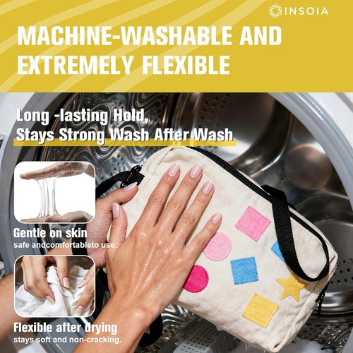 Fabric Glue Permanent by Skiennix - 29.5MLx2 Washable Clear Adhesive for Clothing, Patches & Crafts