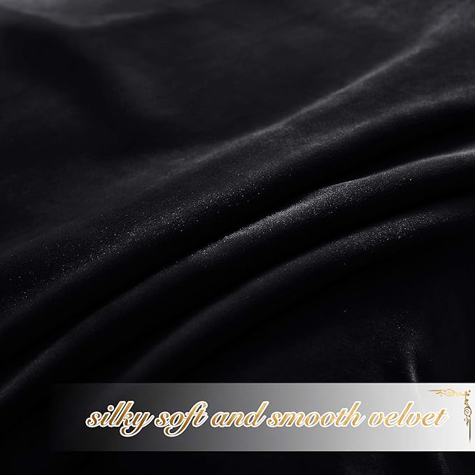 NICETOWN Insulated Black Out Velvet Curtains