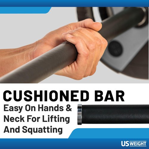 US Weight 43 Pound Adjustable Weight Set with 55" Barbell, Dumbbells, and Kettlebell Handle – Versatile Exercise Equipment for Home Gym Workouts