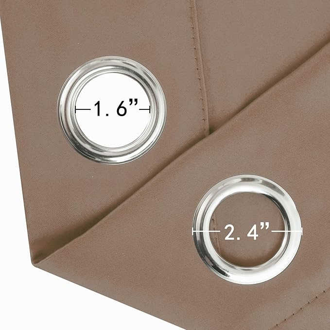 LEMOMO Blackout Curtains 52 x 120 Inch Long Cappuccino Curtains Set of 2 Panels
