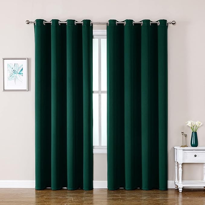 ChrisDowa Blackout Curtains 80 Inches Long 2 Panels Set