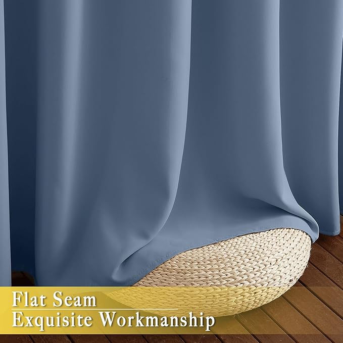 NICETOWN Blackout Stone Blue Curtain